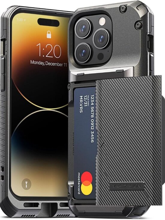The Unbranded Brand Other - Pro Phone Case for iPhone 14 Pro, Sturdy Semi Auto Wallet [4 Cards] Case Compati